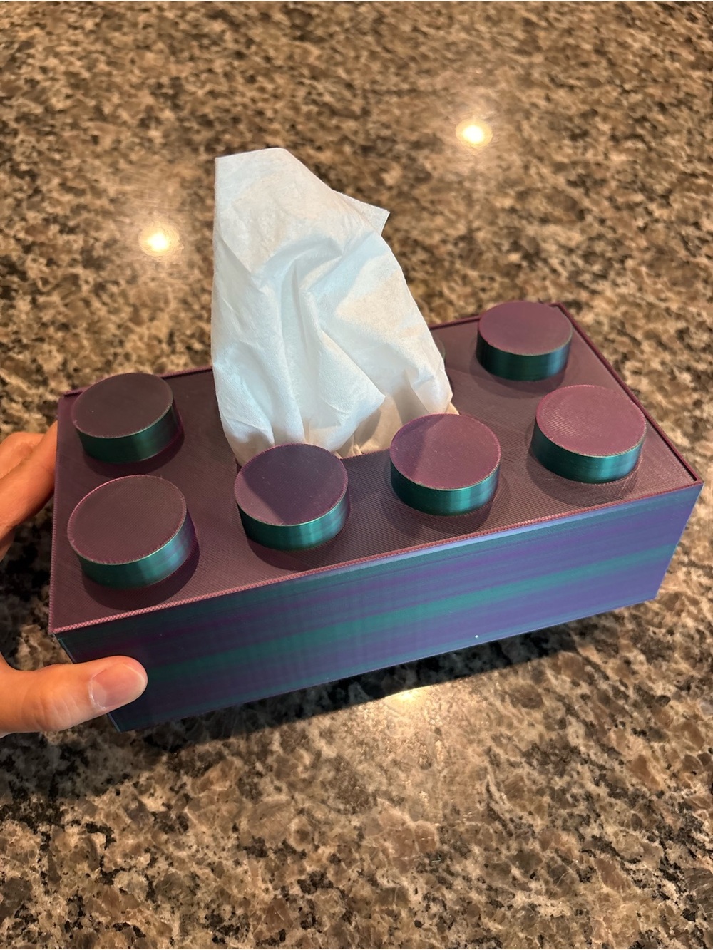 NWT Purple and Teal Building Block Tissue Box Cover - Picture 1 of 10